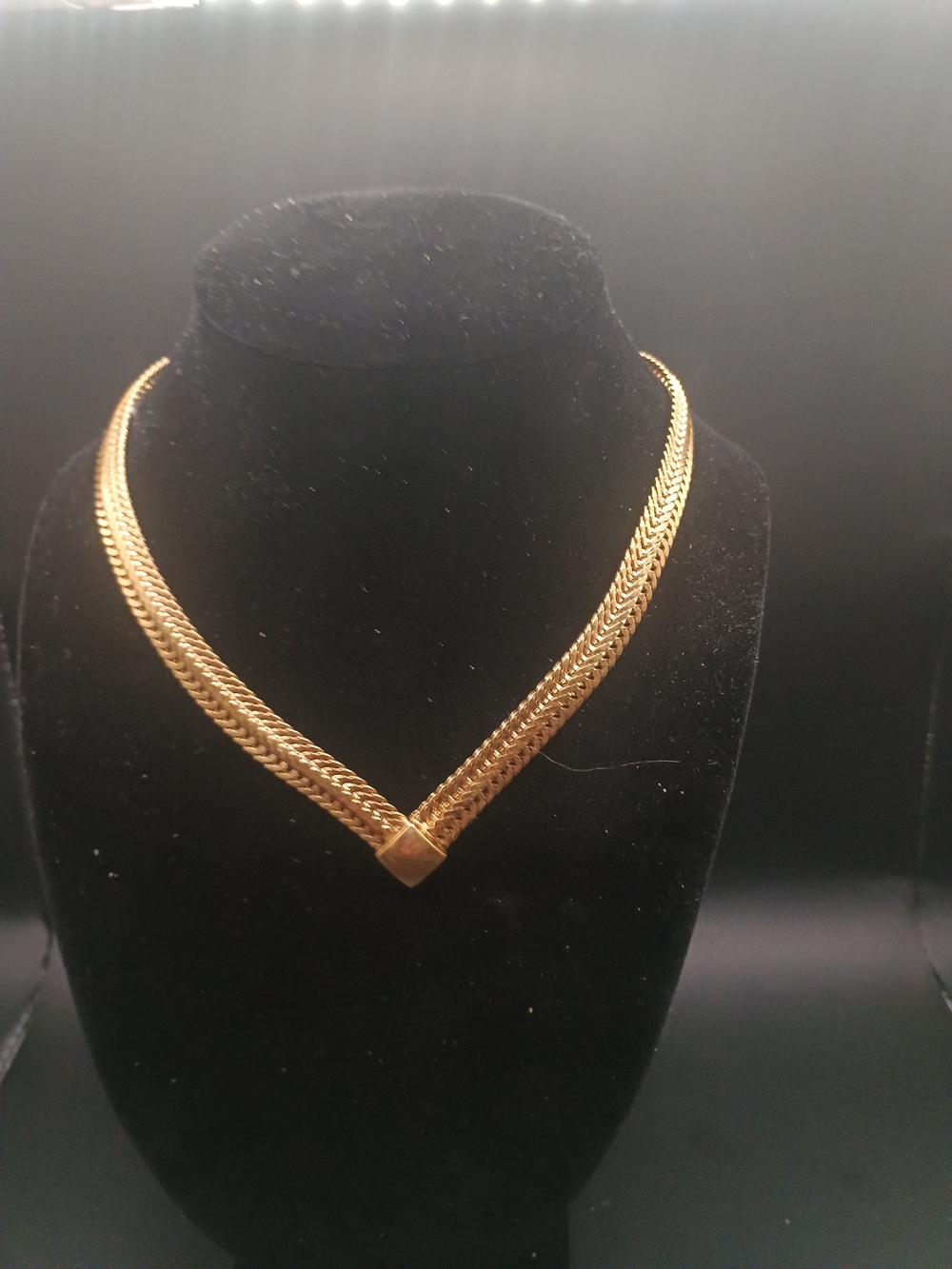 Trifari Gold Braided V-Front Women’s Necklace